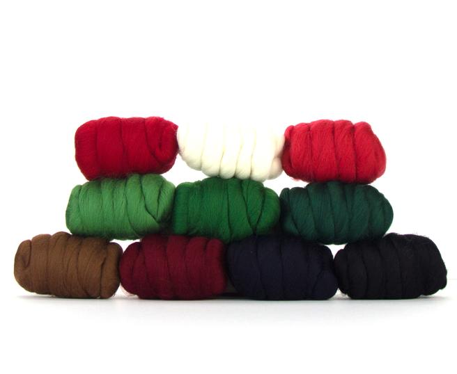 Bewitching Fibers Mini Merino Tops Collection - Holiday Cheer - 10 colors Bewitching Fibers Mini Merino Tops Collection - Holiday Cheer - 10 colors
